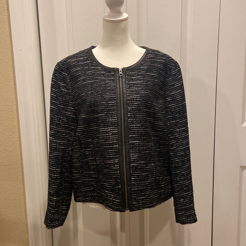 Loft Black and white twill lined jacket